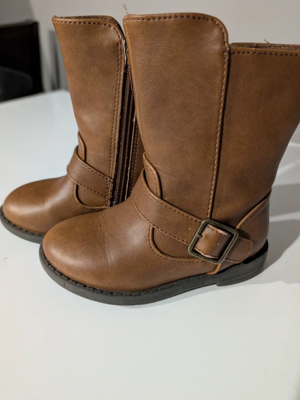 OshKosh B'gosh Brown Girls Mid-Calf Buckle Boots